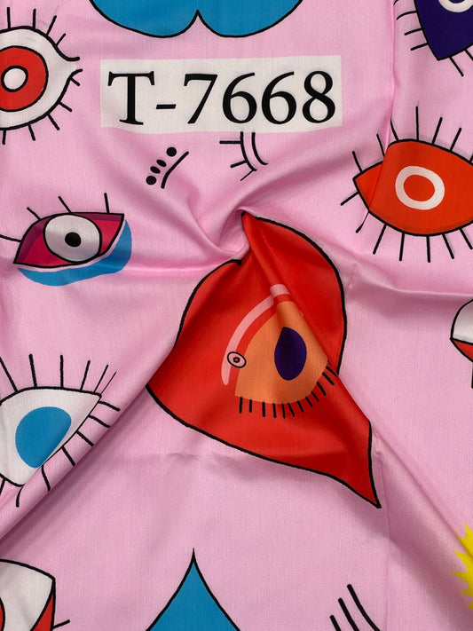 Heart-Evileye Print On Muslin