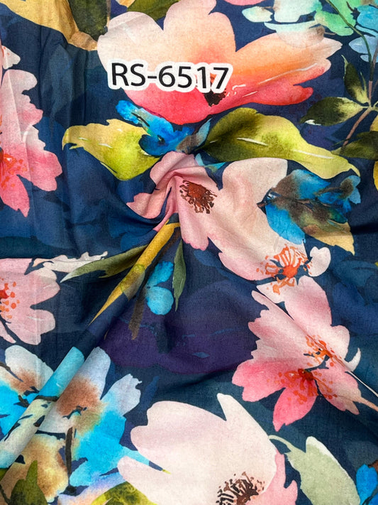 Pure Cotton Cambric Floral Abstract Digital Prints