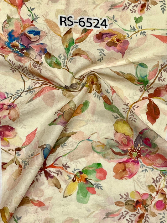 Pure Cotton Cambric Floral Abstract Digital Prints