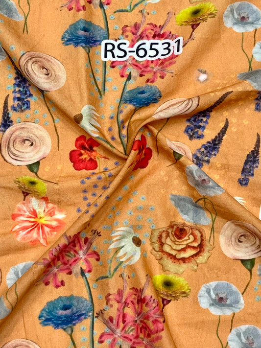 Pure Cotton Cambric Floral Abstract Digital Prints