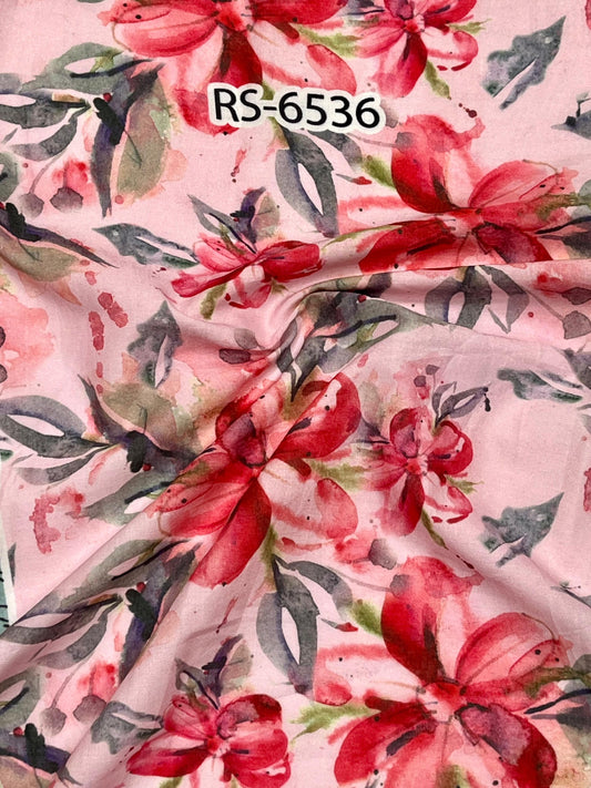 Pure Cotton Cambric Floral Abstract Digital Prints