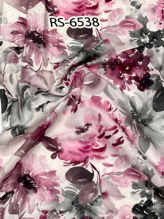 Pure Cotton Cambric Floral Abstract Digital Prints