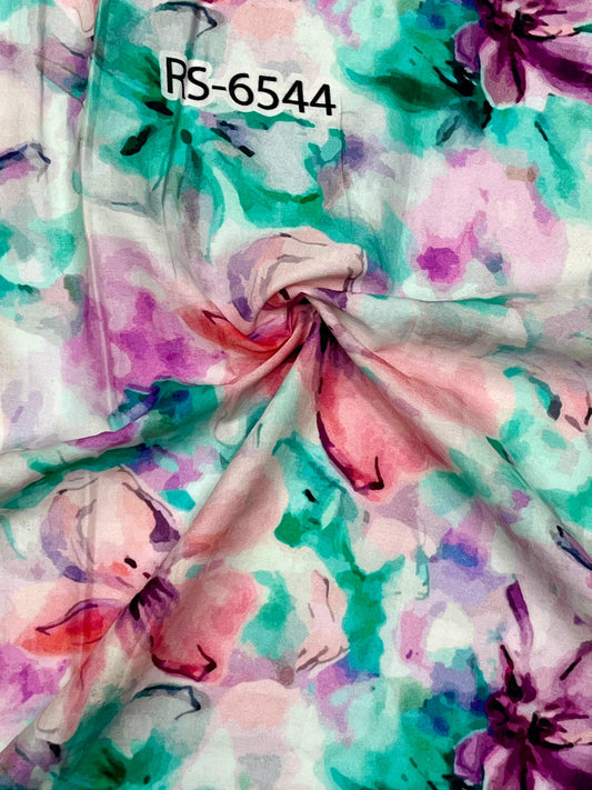 Pure Cotton Cambric Floral Abstract Digital Prints