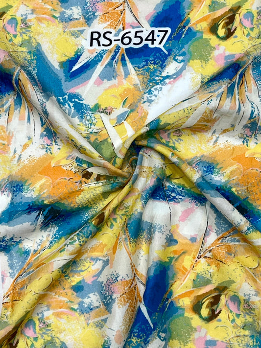 Pure Cotton Cambric Floral Abstract Digital Prints