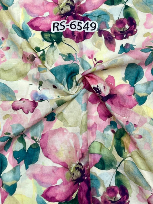 Pure Cotton Cambric Floral Abstract Digital Prints