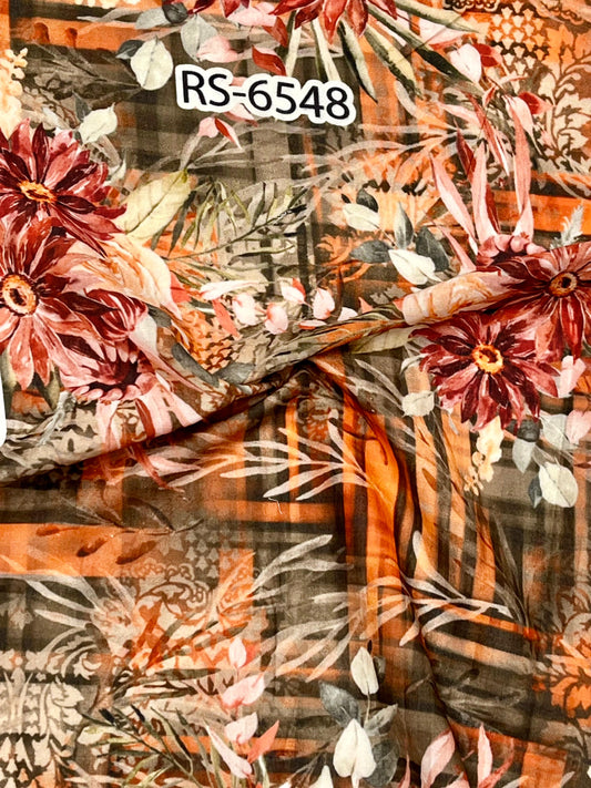 Pure Cotton Cambric Floral Abstract Digital Prints