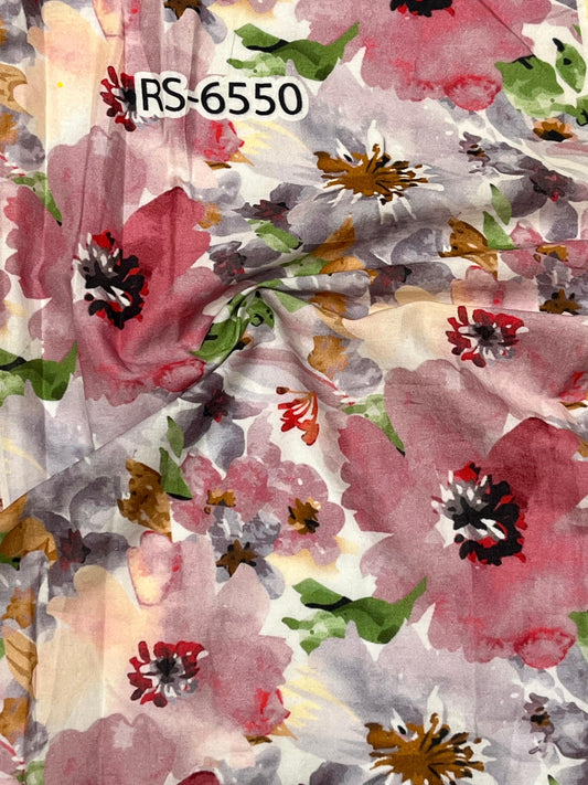 Pure Cotton Cambric Floral Abstract Digital Prints