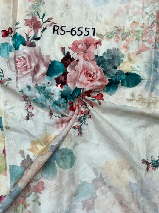 Pure Cotton Cambric Floral Abstract Digital Prints