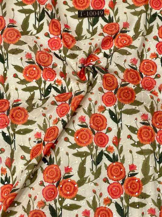 Summer Floral Print On Cotton Hakoba