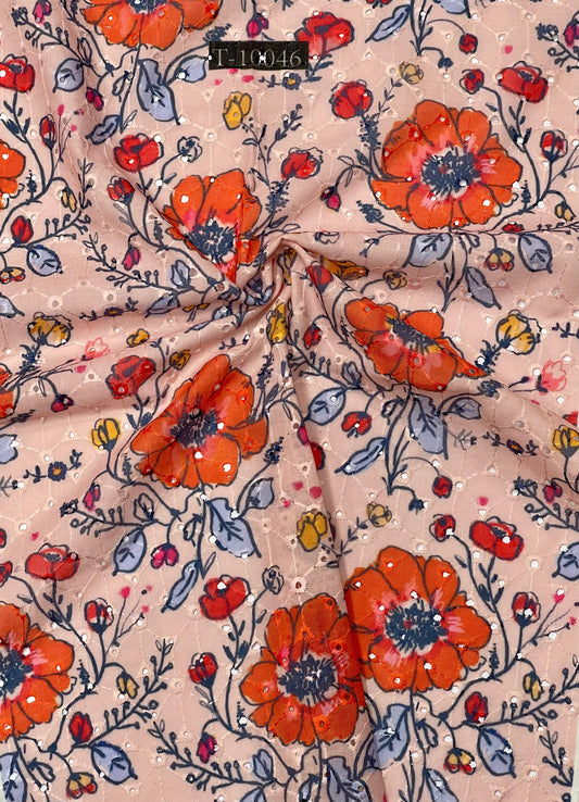 Summer Floral Print On Cotton Hakoba