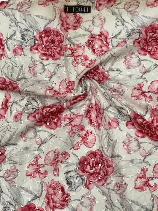 Summer Floral Print On Cotton Hakoba