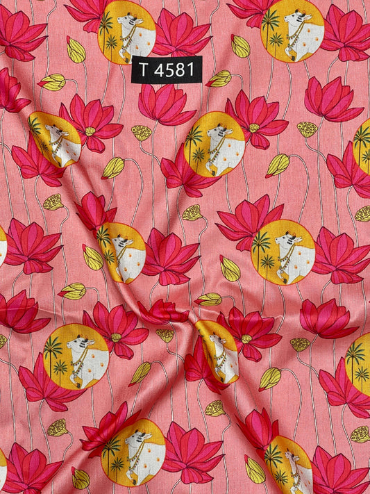 KALAMKARI PRINTS ON TUSSAR SILK