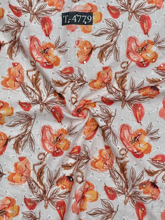 COTTON HAKOBA CHICKEN FLORALS PRINTS