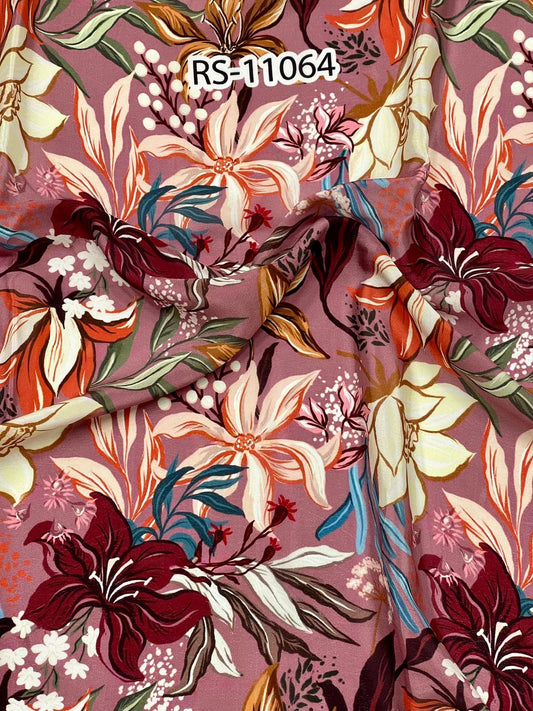 FLORAL PRINTS ON PURE NATURAL CREPE