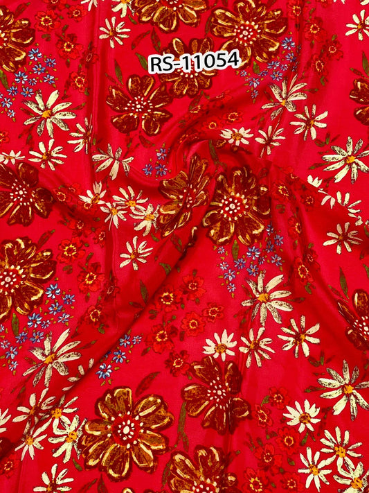 FLORAL PRINTS ON PURE NATURAL CREPE