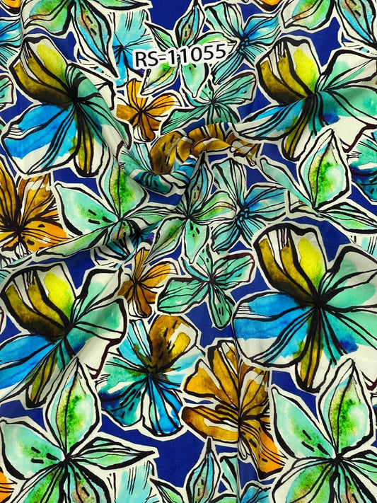 FLORAL PRINTS ON PURE NATURAL CREPE