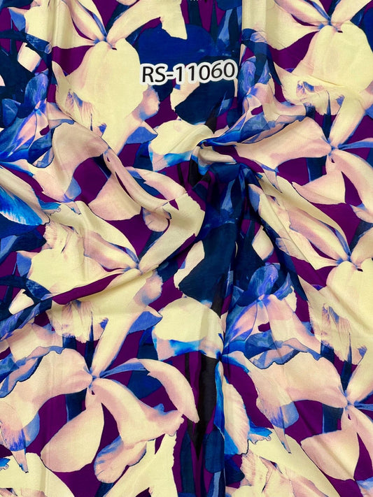 FLORAL PRINTS ON PURE NATURAL CREPE