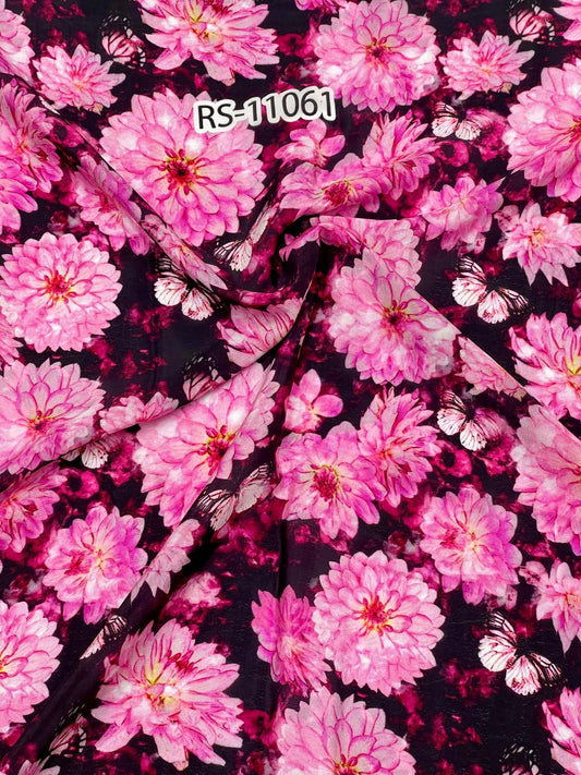 FLORAL PRINTS ON PURE NATURAL CREPE