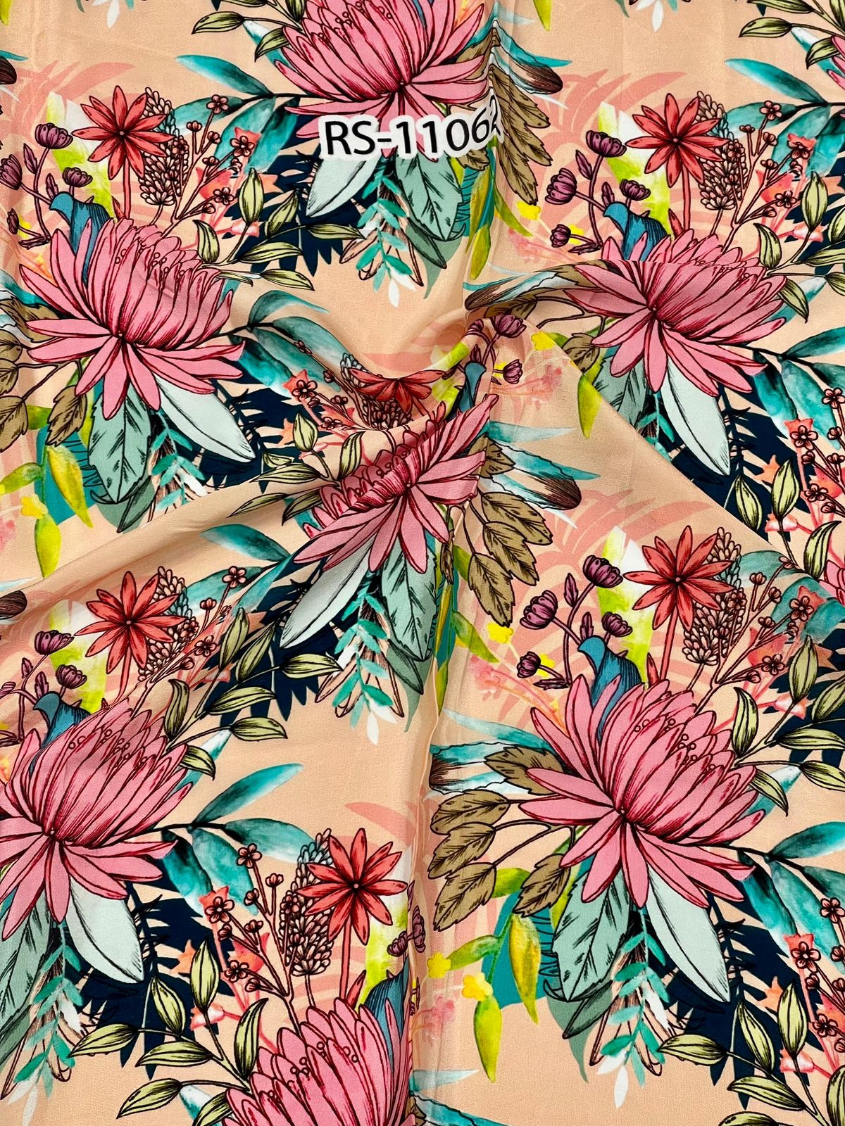 FLORAL PRINTS ON PURE NATURAL CREPE