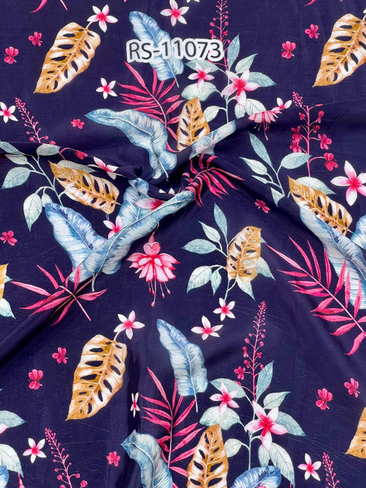 FLORAL PRINTS ON PURE NATURAL CREPE