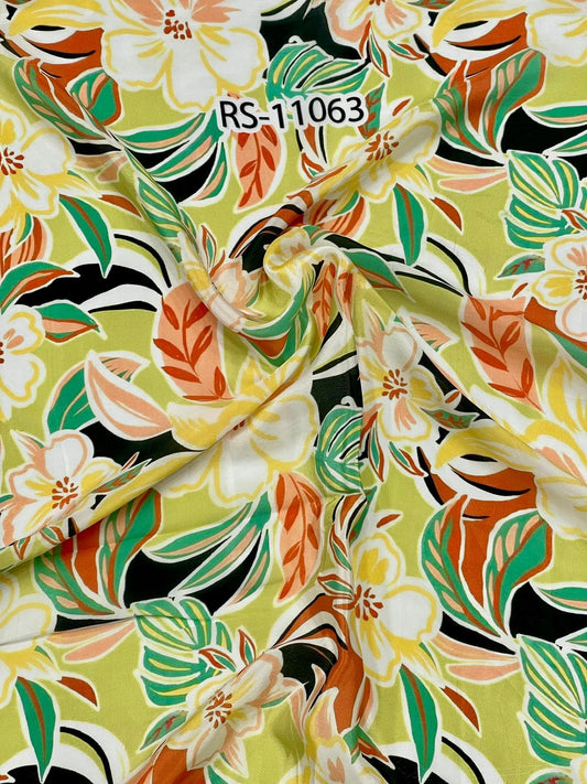 FLORAL PRINTS ON PURE NATURAL CREPE