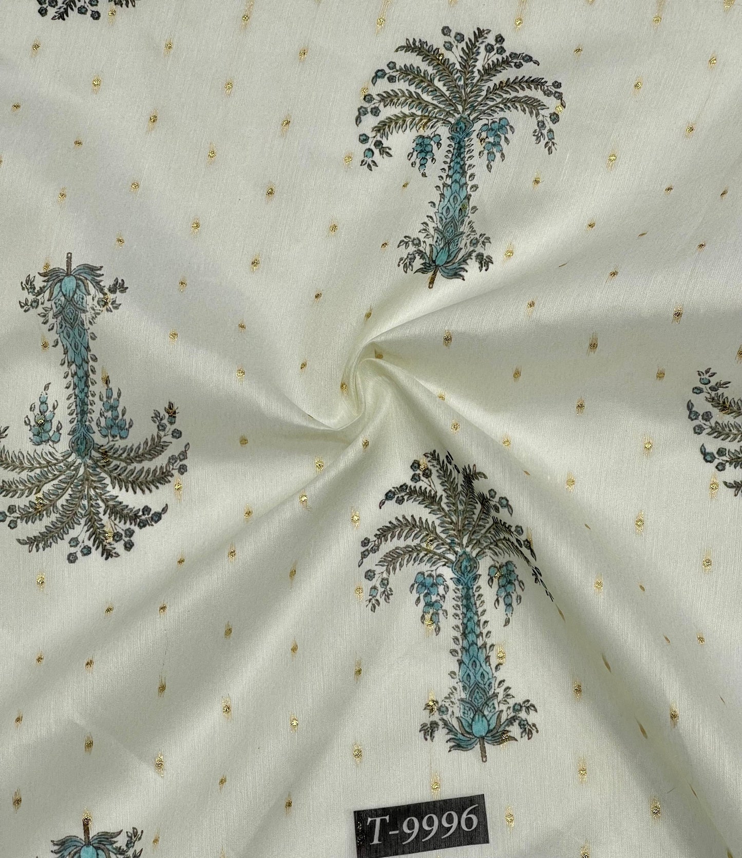 PASTEL FLORAL PRINTS ON CHANDERI JACQUARD FABRIC
