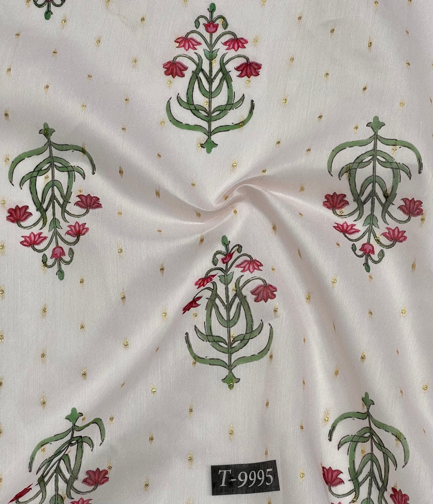 PASTEL FLORAL PRINTS ON CHANDERI JACQUARD FABRIC