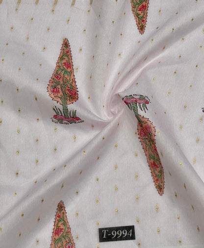 Wholesale PASTEL FLORAL PRINTS ON CHANDERI JACQUARD FABRIC | The Wardrobe Fabrics
