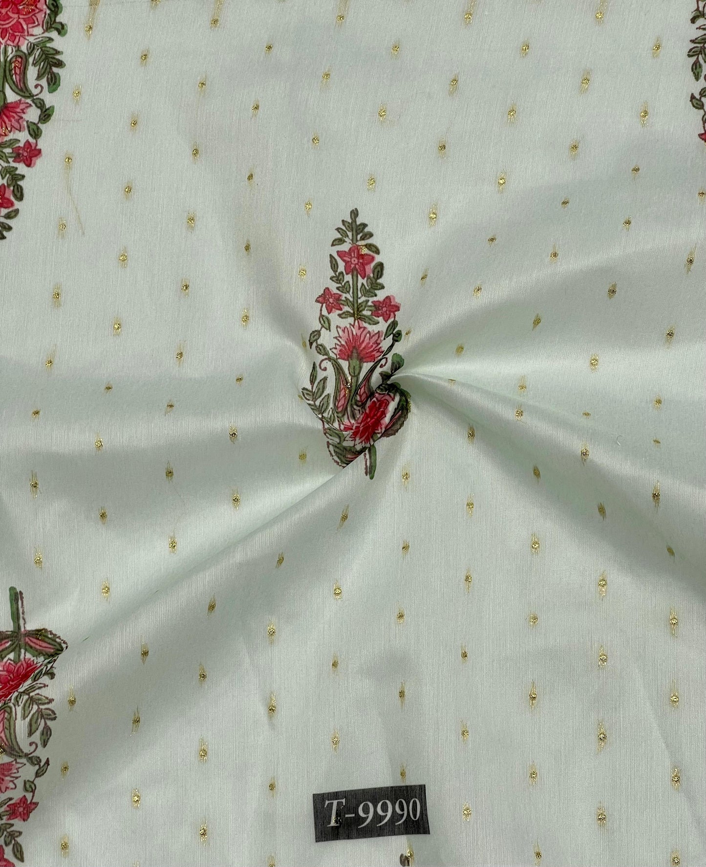PASTEL FLORAL PRINTS ON CHANDERI JACQUARD FABRIC