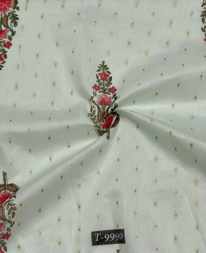 Wholesale PASTEL FLORAL PRINTS ON CHANDERI JACQUARD FABRIC | The Wardrobe Fabrics