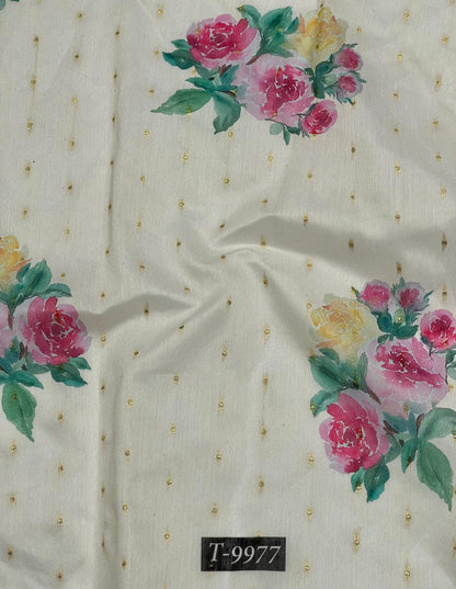 Wholesale PASTEL FLORAL PRINTS ON CHANDERI JACQUARD FABRIC | The Wardrobe Fabrics