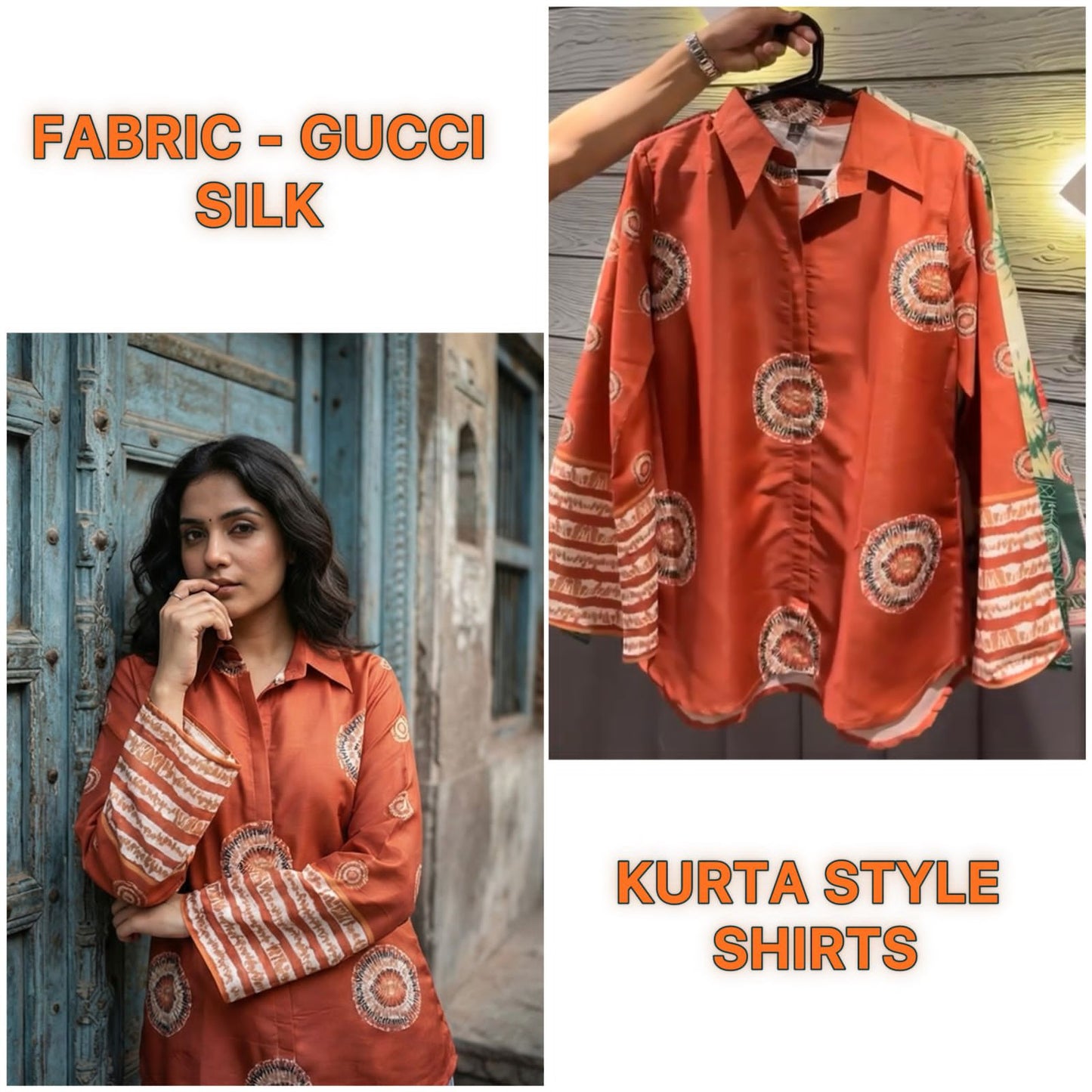 Rust Mandala Kurta Shirt