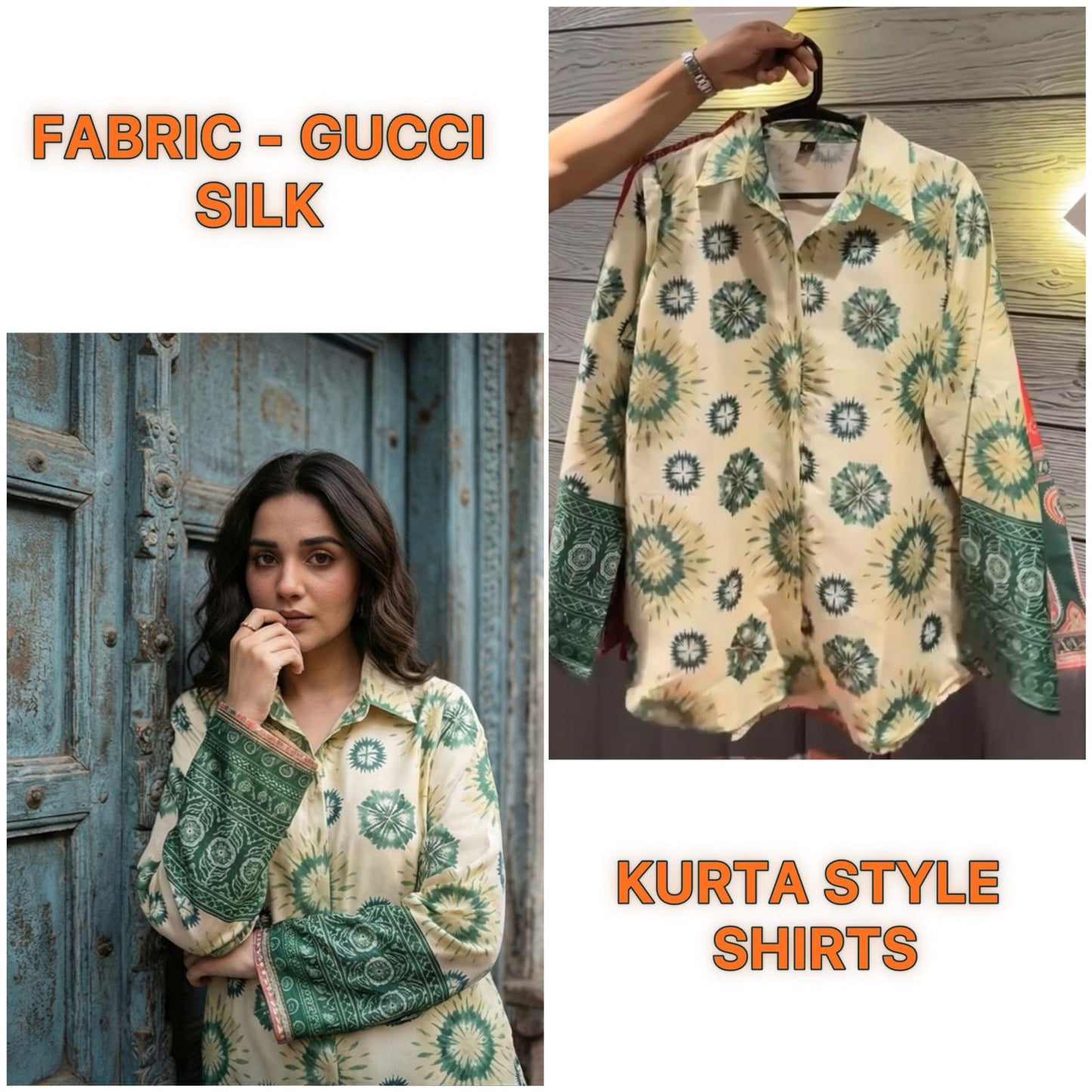 Green Bloom Kurta Shirt