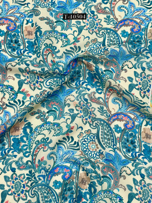 SWISS COTTON LINEN FLORAL DIGITAL PRINTS
