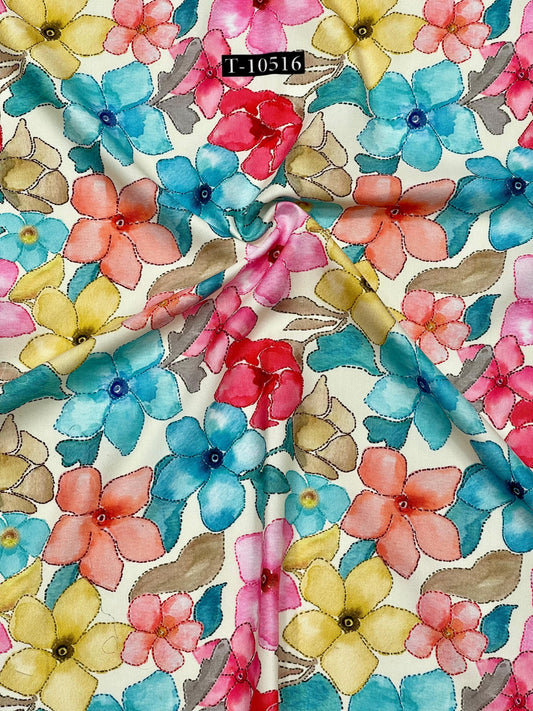 FLORAL POLY RAYON DIGITAL PRINTS