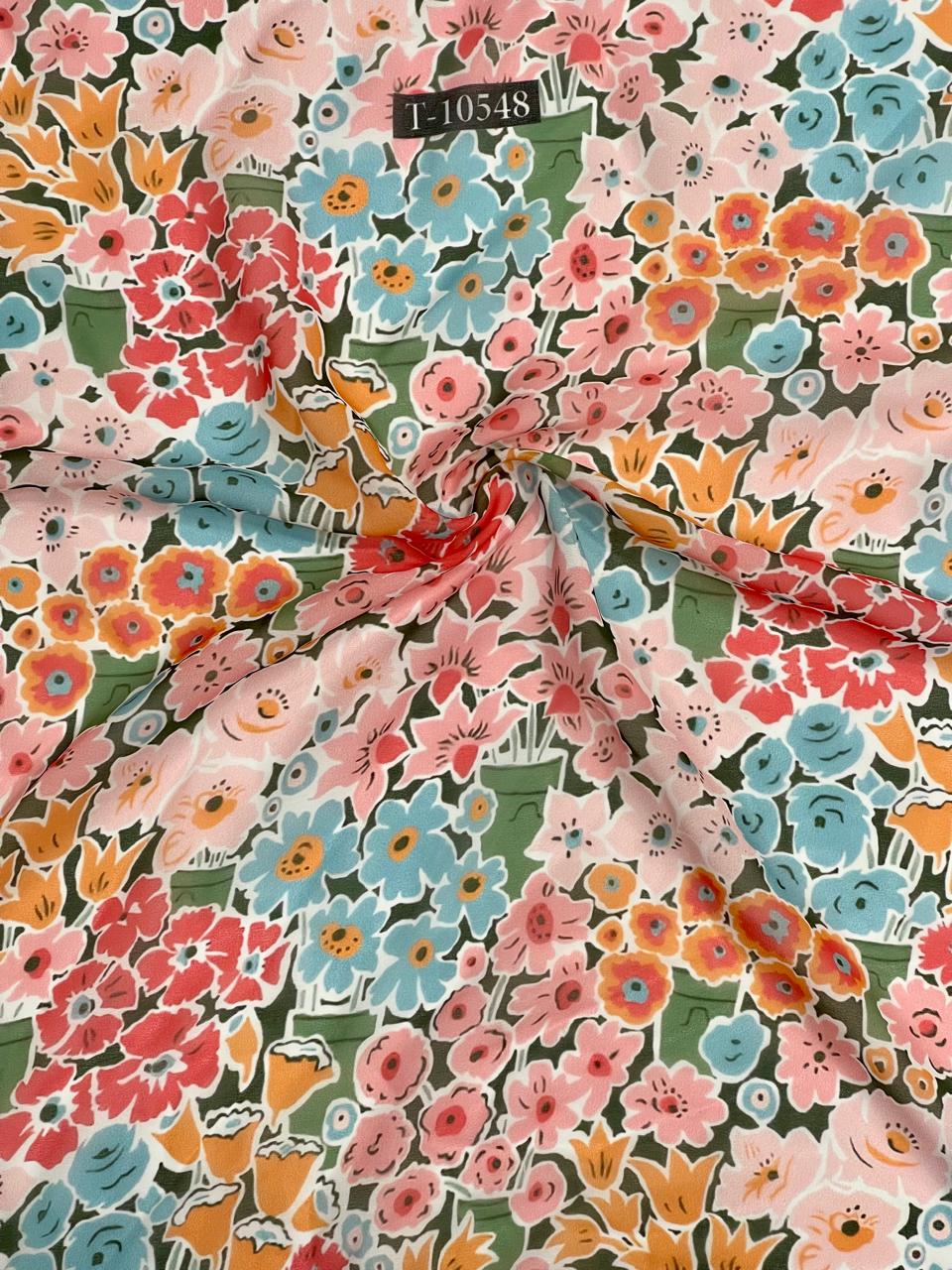 ATTRACTIVE FLORAL PRINT ON GEORGETTE