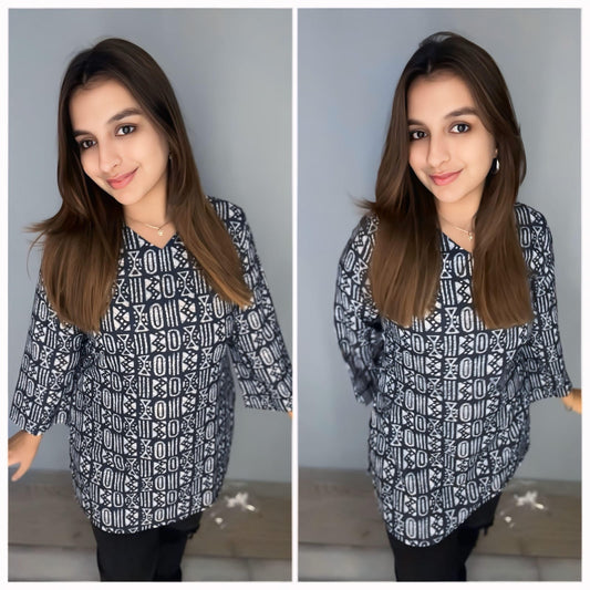 Aisha Blue Baatik Kurti
