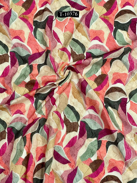 SUPER TRENDING ABSTRACT PRINT SEMI PURE MUSLIN