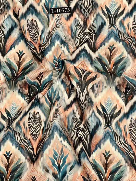 SUPER TRENDING ABSTRACT PRINT SEMI PURE MUSLIN