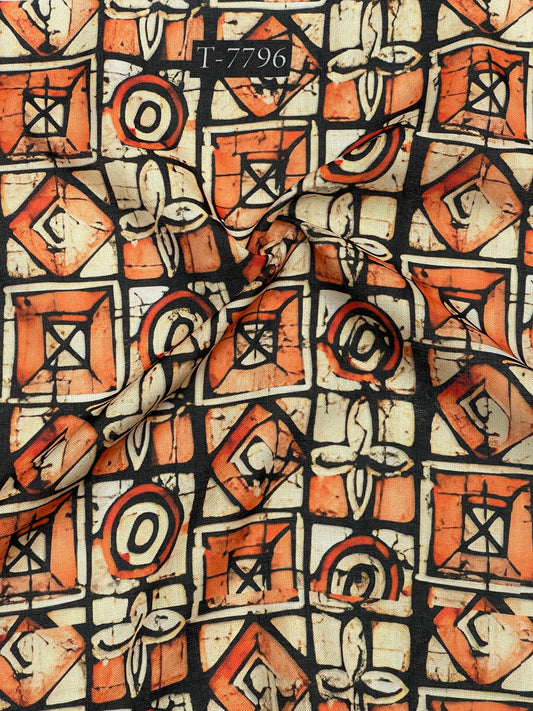 Swiss Cotton Linen Abstract Prints