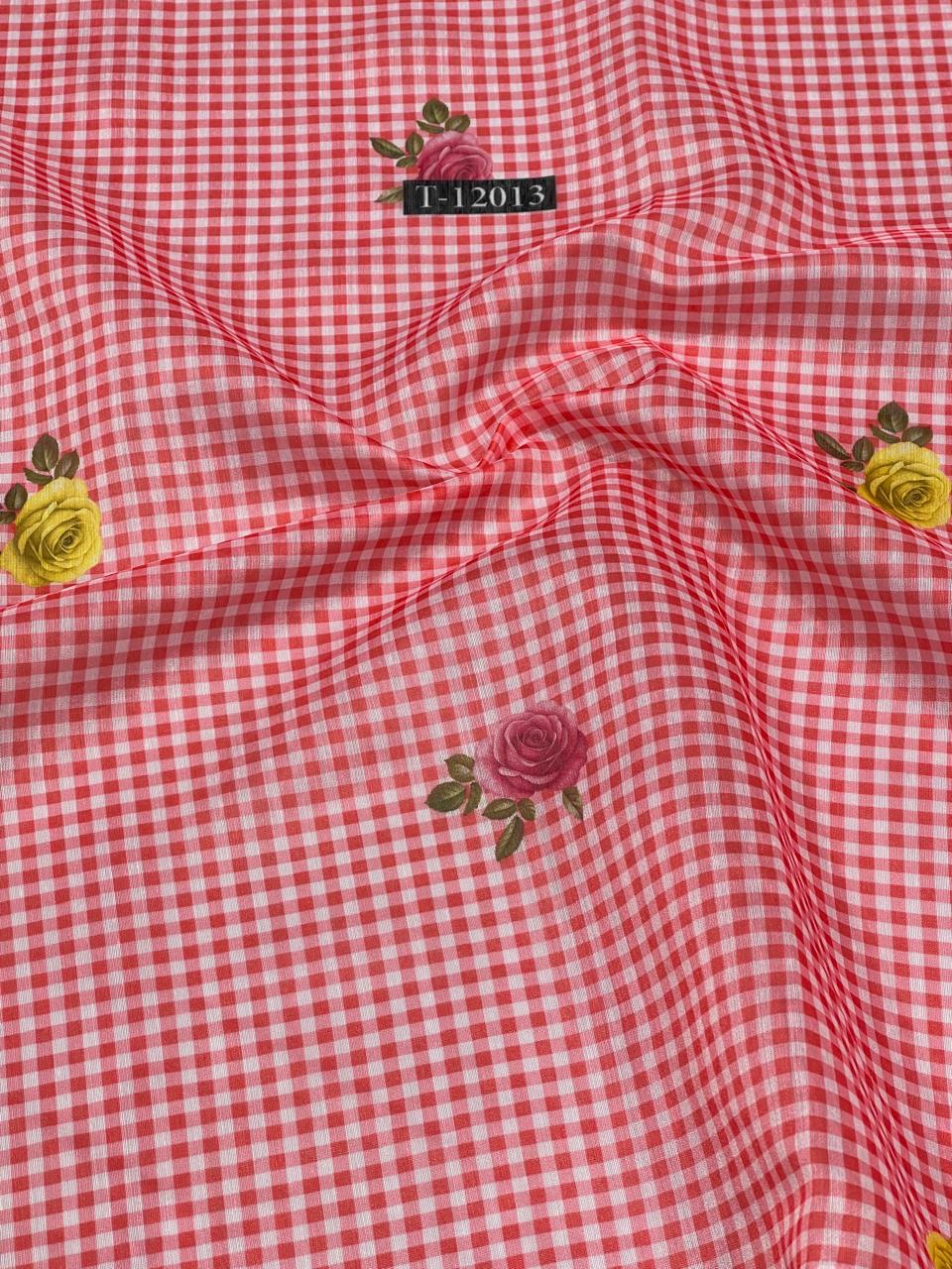 Rose Gingham Print