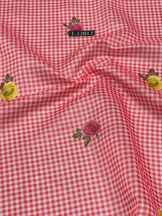 Rose Gingham Print