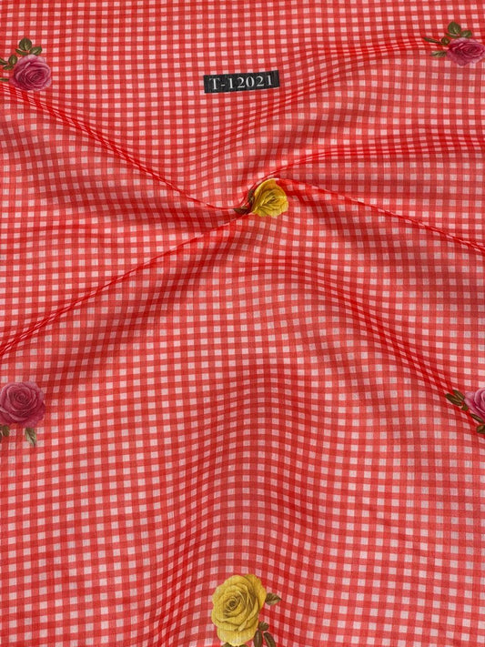 Rose Gingham Print