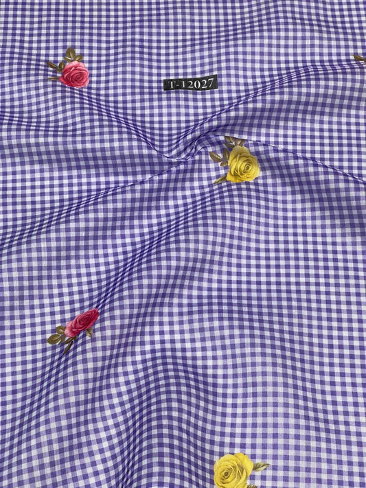 Rose Gingham Print