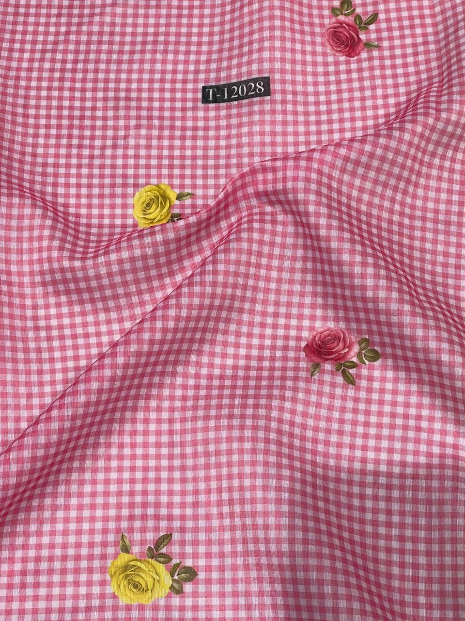 Rose Gingham Print