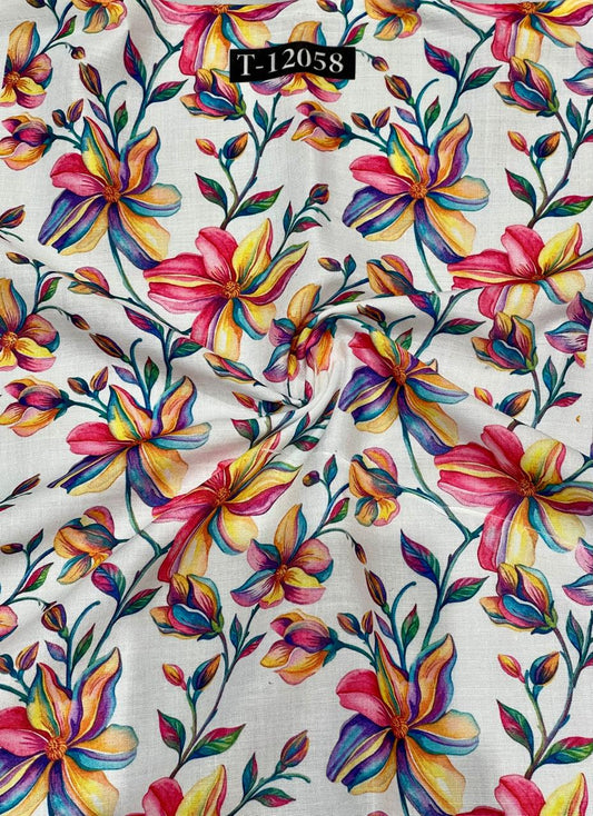 POLY COTTON SOFT FLORAL PRINTS