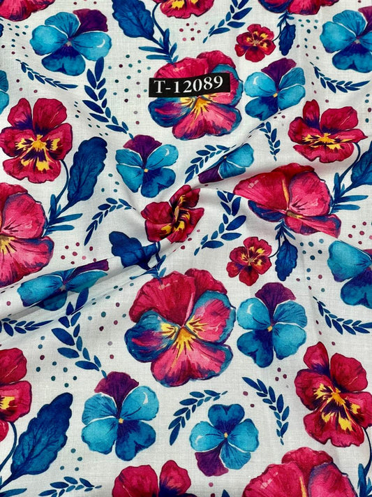 Soft Poly Cotton Floral Digital Prints