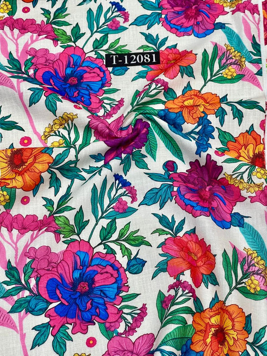 Soft Poly Cotton Floral Digital Prints