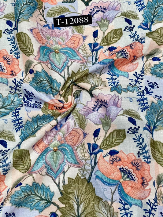 Soft Poly Cotton Floral Digital Prints