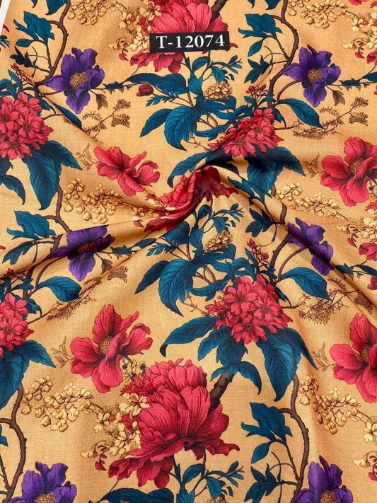 Soft Poly Cotton Floral Digital Prints